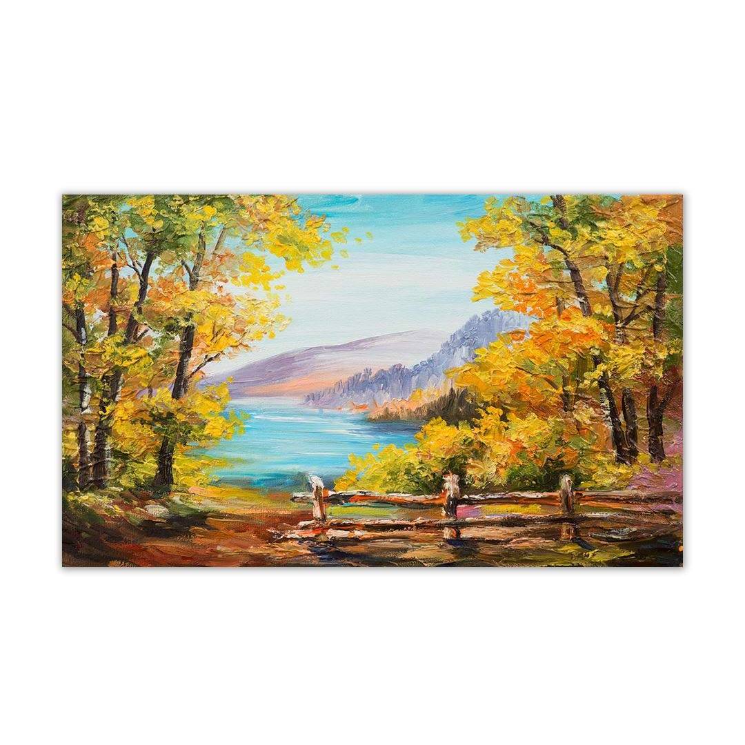 Eurotex Beautiful Riverside Scenery, paintings for living room (24x36 In) Eurotex