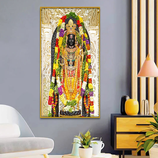 Beautiful Shri Ram Lalla Statue, Canvas Printed, Wall Painting For Living Room Eurotex