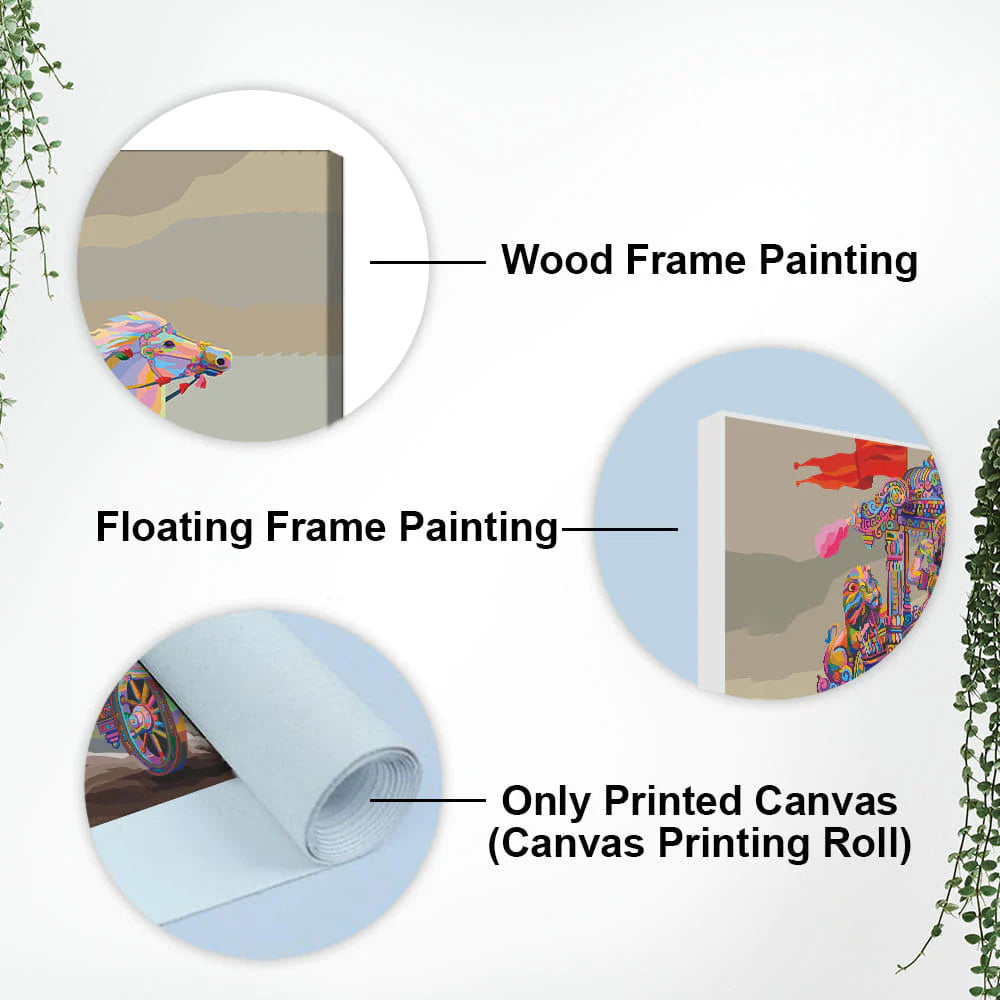 Eurotex Krishna And Arjuna At Battlefield Of Mahabharata, Premium Printed, Beautiful Wall Paintings Eurotex