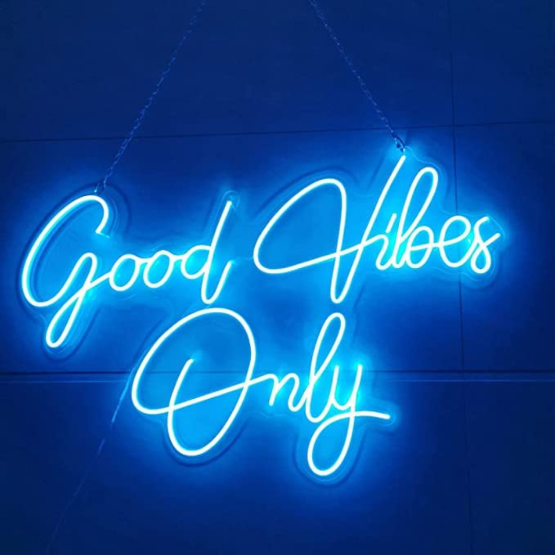 good vibes only neon sign