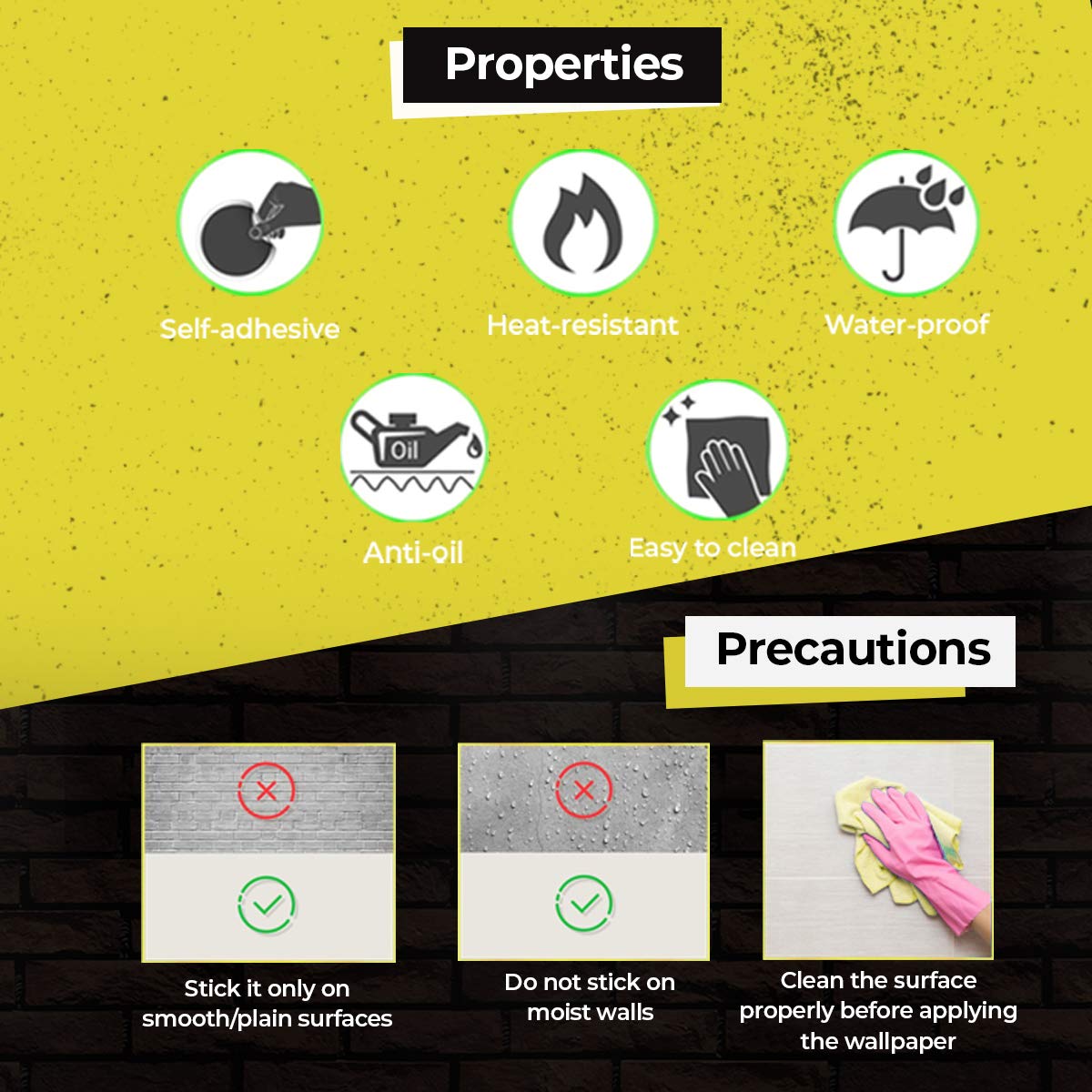 Eurotex Damask Design, Black Golden, Peel and Stick, Self Adhesive Wallpaper - (45 cm x 300cm) Eurotex