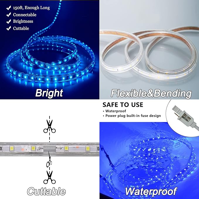 Eurotex LED Rope Lights, for Home Decor, Interior Decoration (Blue) 40M