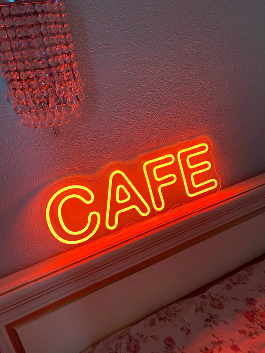 neon sign for cafe