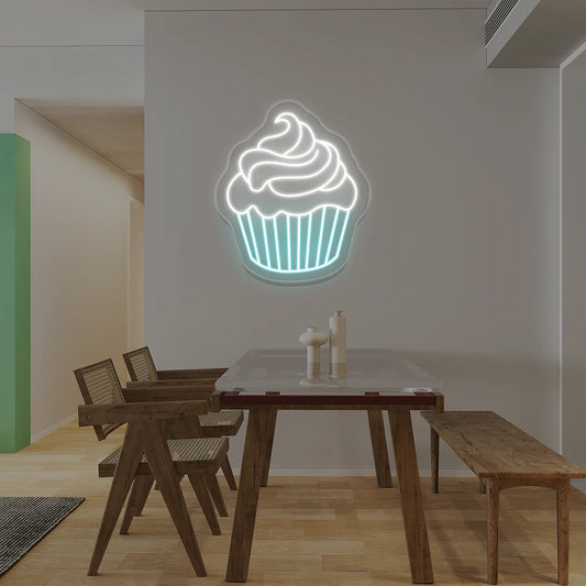 Cupcake Neon Restaurant & Cafe Neon Signs | Custom Coffee Shop Neon Lights (24 Inch x 24 Inch)