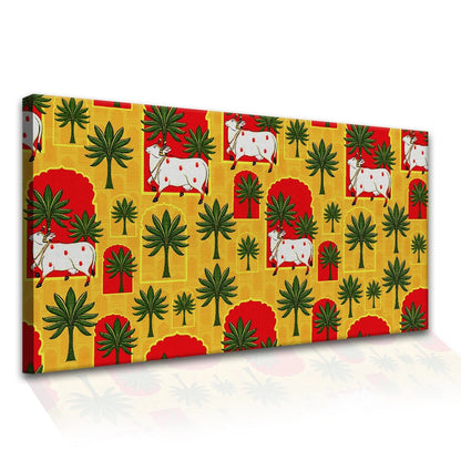 Pichwai Art, Framed Abstract Canvas Wall Art for Bedroom Eurotex