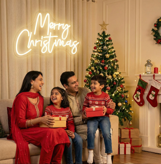 Merry Christmas Neon Sign | Christmas Neon Lights (Warm White, 24In x 15In)