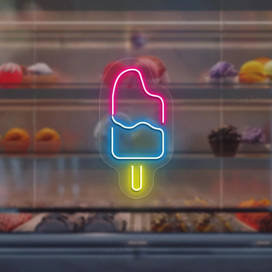 Ice Cream Bar Neon Signs | Retro American Restaurant Neon Lights (6In x 12In)