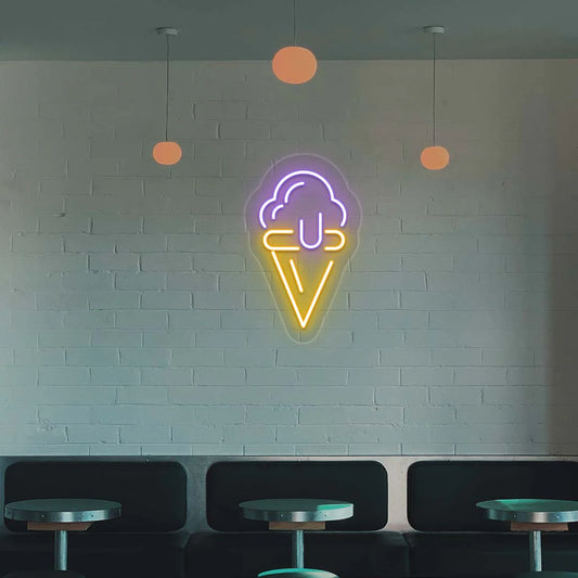 Ice Cream Neon Signs & Cafe LED Lighting | Coffee Shop Neon Sign (6In x 15In)
