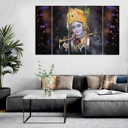 Eurotex Beautiful Krishna with flute Big Size Wall Painting for Living Room, Bedroom, Home, Office, Hotels (Krishna -16)