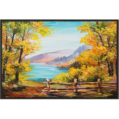 Eurotex Beautiful Riverside Scenery, paintings for living room (24x36 In) Eurotex