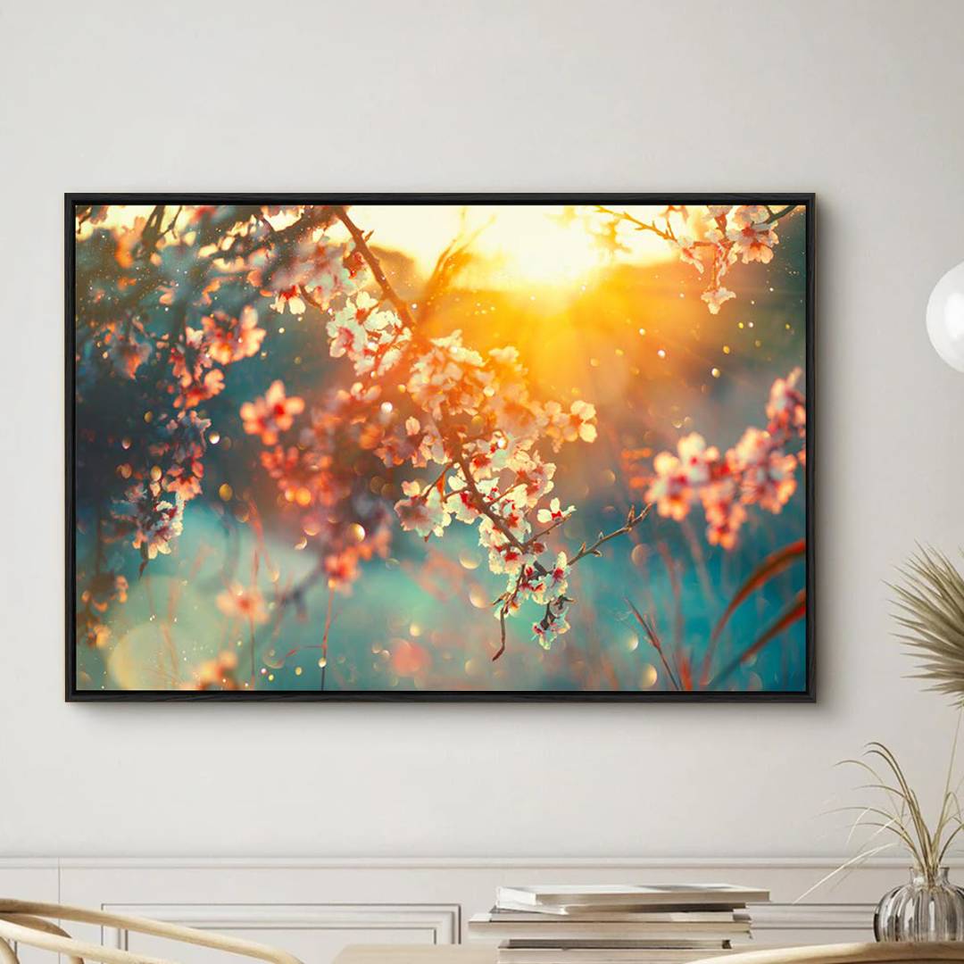 Eurotex Framed Wall art with frames wall paintings horse for living room Cherry Blossom canvas painting modern stylish décor home hanging (Canvas 24X36 Inches Framed Canvas Eurotex