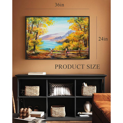 Eurotex Beautiful Riverside Scenery, paintings for living room (24x36 In) Eurotex