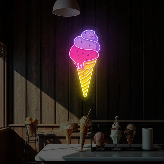 Melted Ice-cream Artwork Ethnic Restaurant Neon Signs | Mexican, Chinese & Ramen Neon (1ft x 2.5ft)