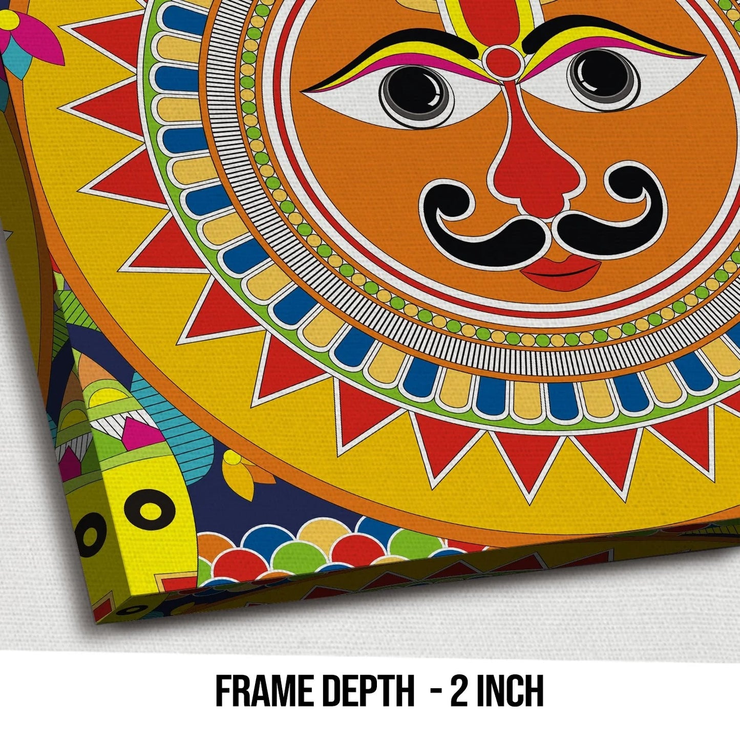 Sun Art, Madhubani Painting, Framed Abstract Canvas Wall Art for Bedroom Eurotex