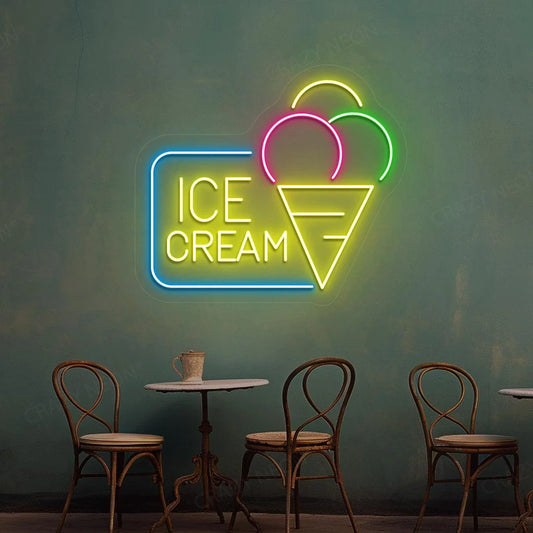Multicolor Ice Cream Aesthetic Restaurant Neon Signs | Ciao Bella & La Dolce Vita Neon (30ft x 30ft)