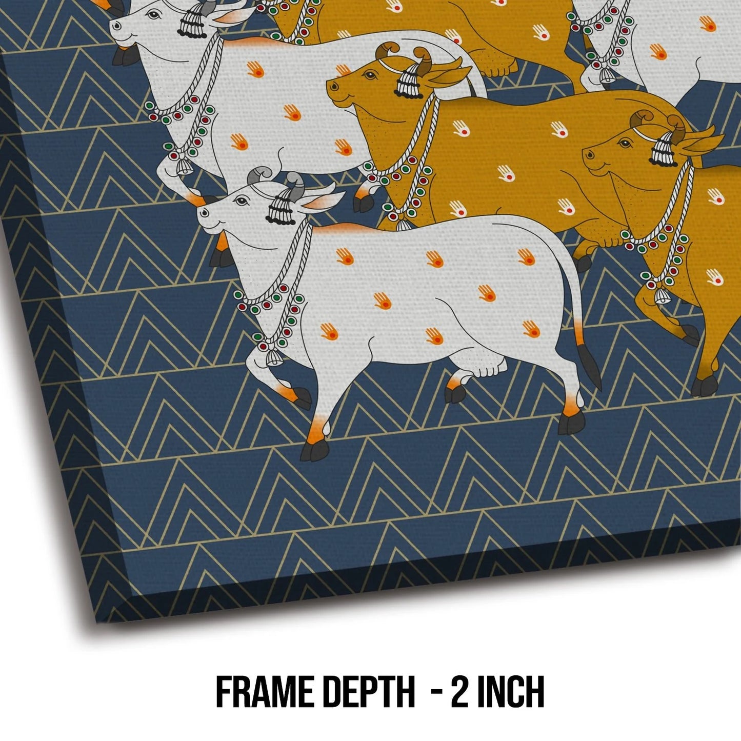Sacred Cow Herd, Framed Abstract Canvas Wall Art for Bedroom Eurotex