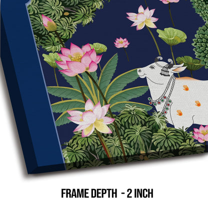 PAPER PLANE DESIGN pichwai painting canvas art Indian ethnic traditional wall art large size for living room decor. (36 x 36 Inches, E) Eurotex