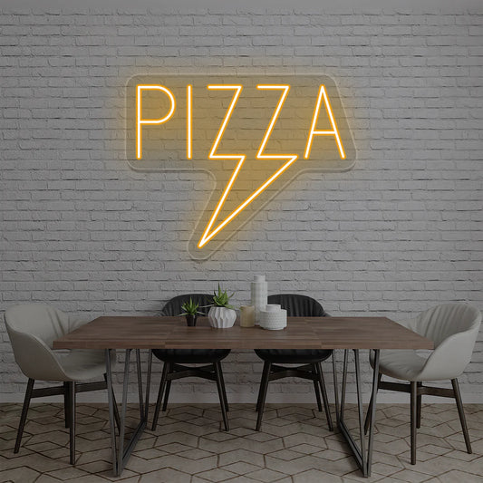 Pizza Bolt LED Restaurant Signs | Fast Food & Mexican Restaurant Neon (18In x 18In)