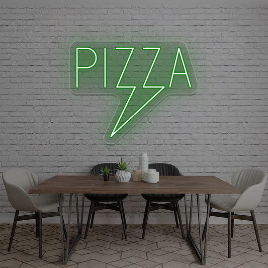 Pizza Bolt LED Restaurant Signs | Fast Food & Mexican Restaurant Neon (18In x 18In)