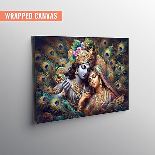 Wall Painting for  Bedroom Radha Krishna Canvas Painting for Living Room Gift & Décor