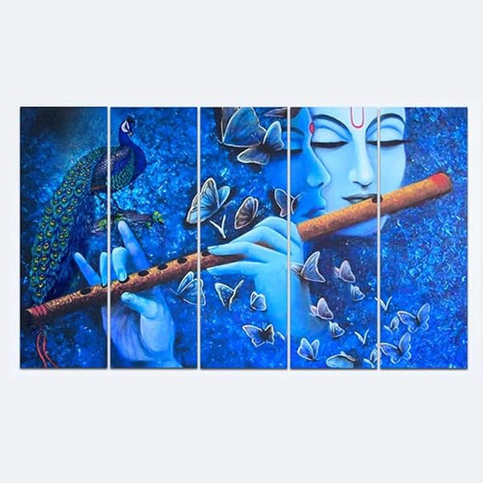 Eurotex Beautiful Radha Krishna with flute Big Size Wall Painting for Living Room, Bedroom, Home, Office, Hotels (Radha Krishna-17)