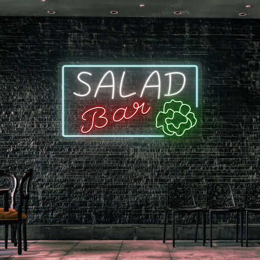 Salad Bar Neon Sign Iconic Restaurant Neon Replicas | Hard Rock & Taco Bell Style (30In x 18In)