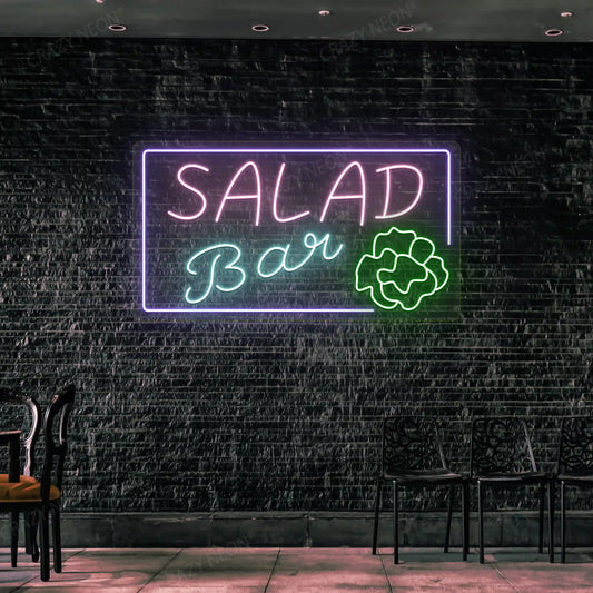 Salad Bar Neon Sign Iconic Restaurant Neon Replicas | Hard Rock & Taco Bell Style (30In x 18In)