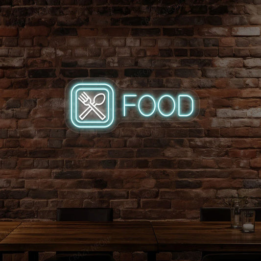 Spoon and Fork Personalized Neon Signs & Fast Food Light Up Signs | Vintage Style (30In x 12In)