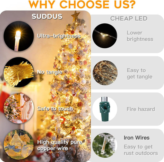 Eurotex Led String Lights 20 Meter Warm White For Diwali Decoration (Pack of 1)