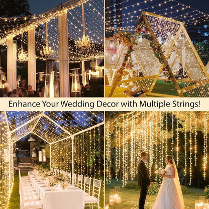 Eurotex Led String Lights 20 Meter Warm White For Diwali Decoration (Pack of 2)