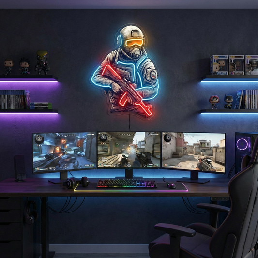 Custom UV Print Counter Strike Gaming Neon Signs | Personalized LED Name Lights for Room