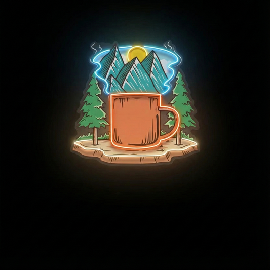 UV Print Coffee in Nature Neon Light | Custom Neon Signs for Parties