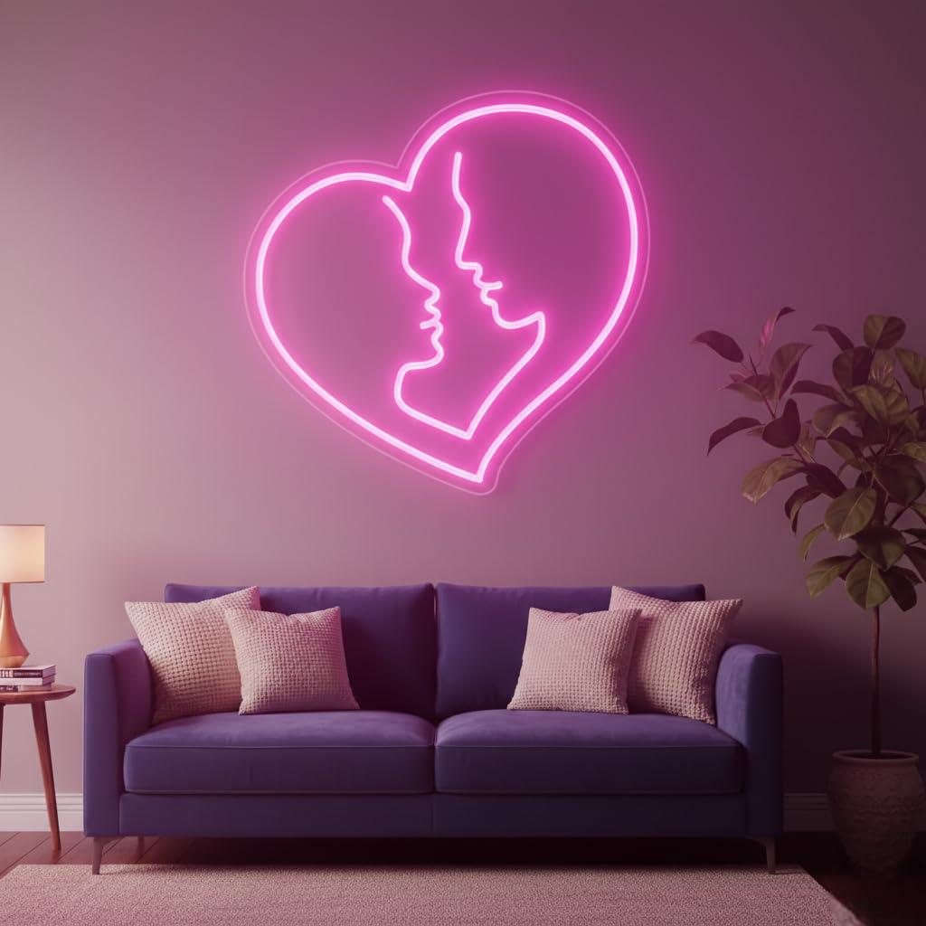 Valentine Couple Neon Sign | Valentine’s Day Present for Husband, Wife, Boyfriend & Girlfriend | V-Day Gift Ideas