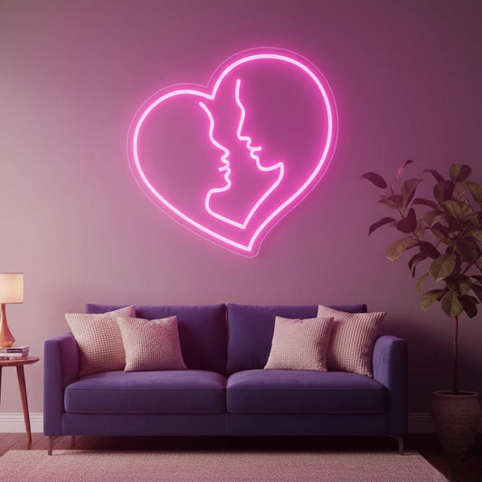 Valentine Couple Neon Sign | Valentine’s Day Present for Husband, Wife, Boyfriend & Girlfriend | V-Day Gift Ideas