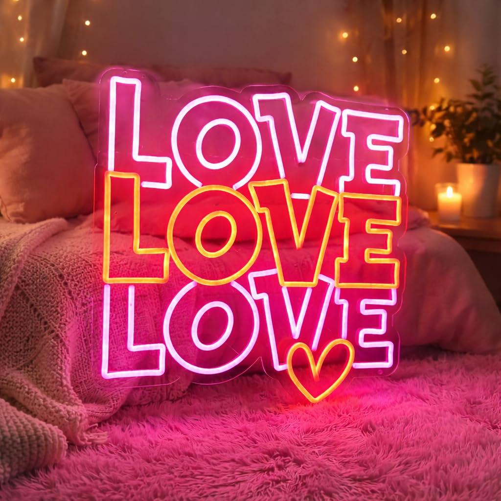 Love Valentine Neon Sign | Best Valentine’s Day Gifts | Valentine Present for Him, Her, Husband & Wife