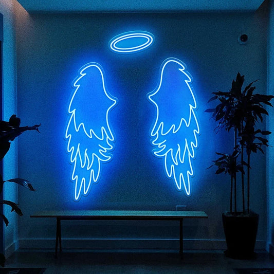 angel wings neon sign