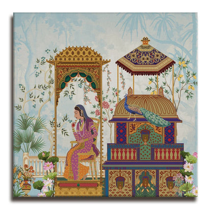Mughal Queen, Traditional Canvas Art, Framed Abstract Canvas Wall Art for Bedroom