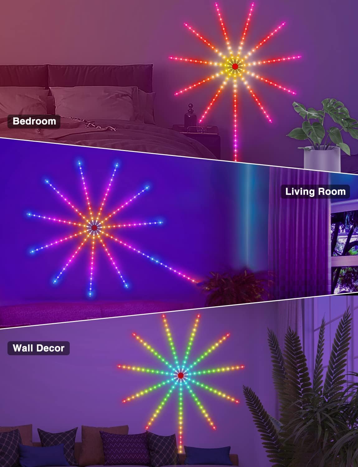 Eurotex Firework Led Strip Light, With Smart App & Remote Control (5V, Usb Powered)