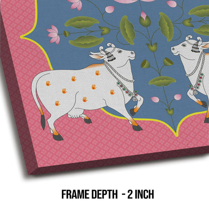 Divine Duo, Framed Abstract Canvas Wall Art for Bedroom