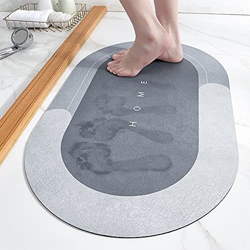Eurotex Bath Mat Rug Super Absorbent Quick Dry Non Slip Mat (Diatomeous Earth, 40cm x 60cm, Grey) My Store