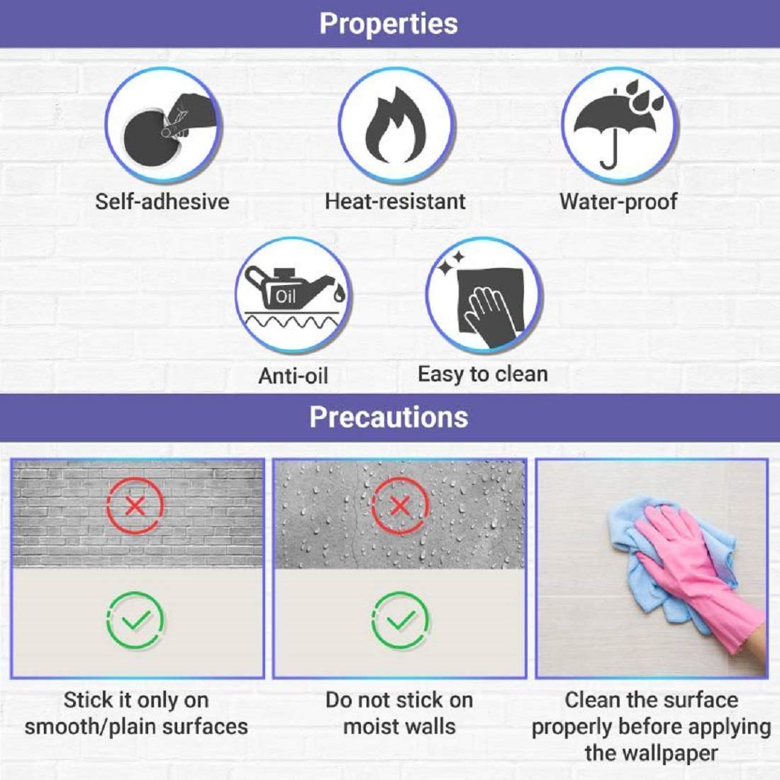 3d self adhesive wallpaper